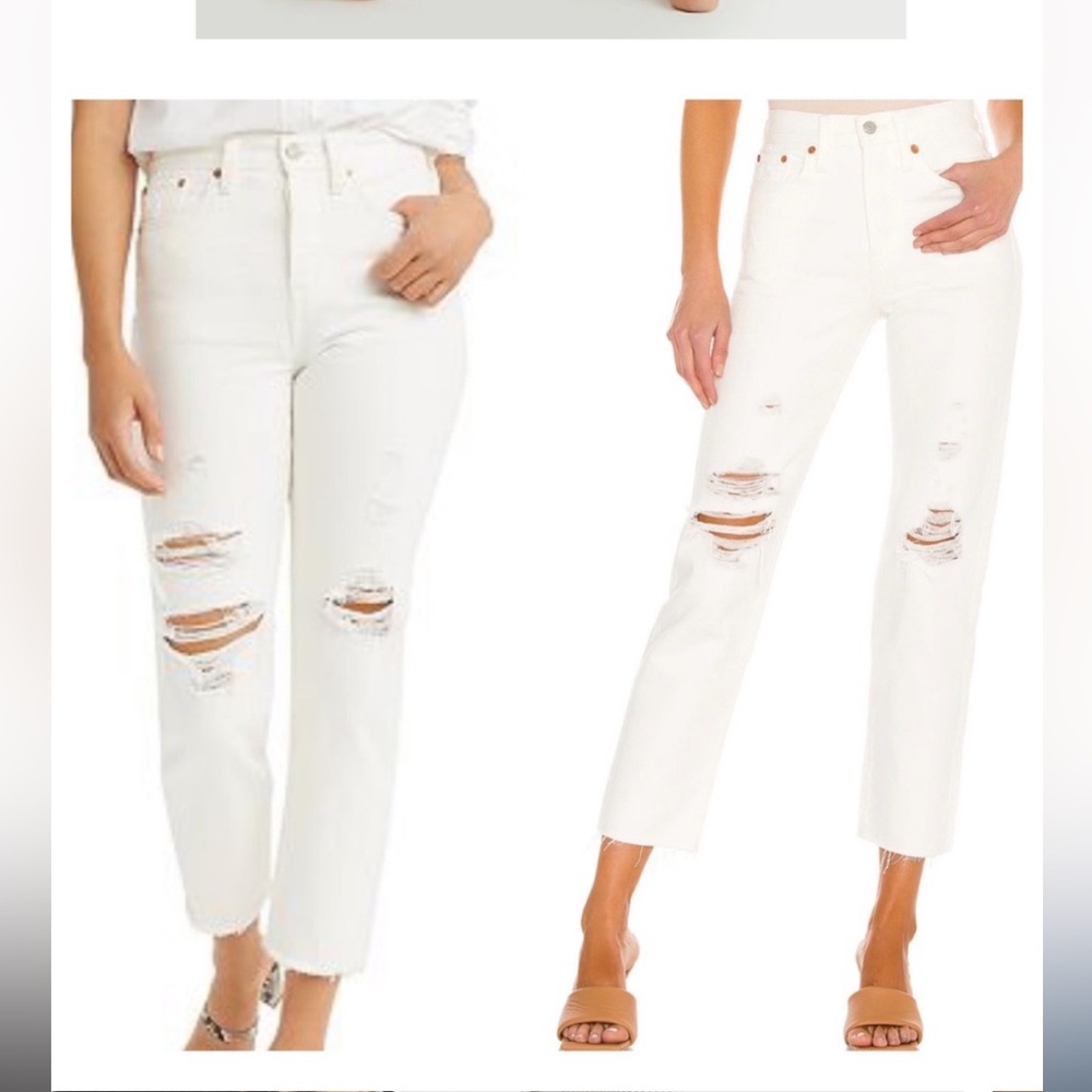 Levi's Wedgie White Distressed Denim Jeans